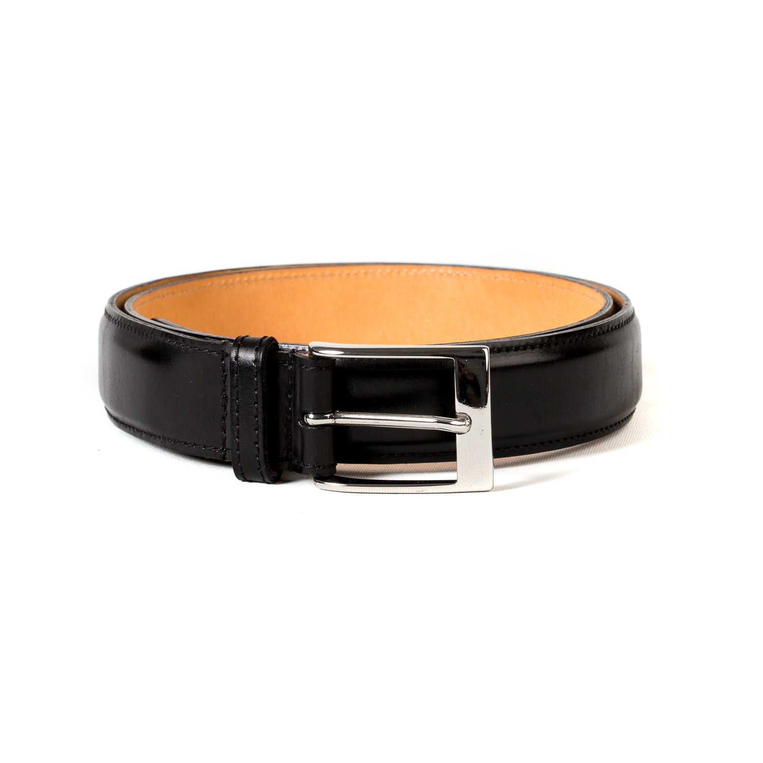 Belt made of Black Calfskin - purely handmade